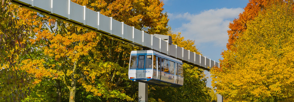 H-Bahn with trees in the background