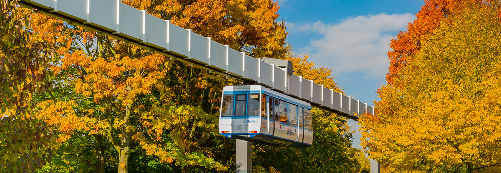 H-Bahn with trees in the background